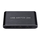 OTIME USB Switch 2x4 4 USB 2.0 Sharing Switch 4 Devices HUB for Keyboard Mouse Computer Digital Cables Converter