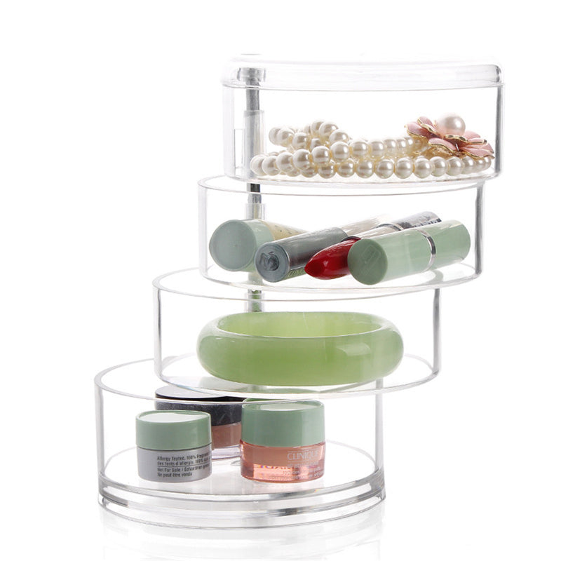 360 Degrees Rotating Cosmetic Makeup Organizer Storage Box Shelf Display Acrylic