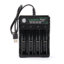 Bakeey LED Indicator 18650 Battery Charger 4-slot Li-ion Battery Charger Player Amplifier USB Charging Stand Rechargeable