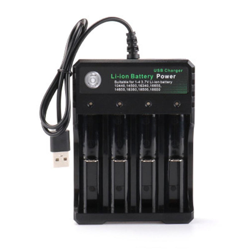 Bakeey LED Indicator 18650 Battery Charger 4-slot Li-ion Battery Charger Player Amplifier USB Charging Stand Rechargeable