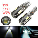 Pair Error Free Canbus Xenon White T10 5730 W5W Lamp LED Bulbs Car Eyelid Lights
