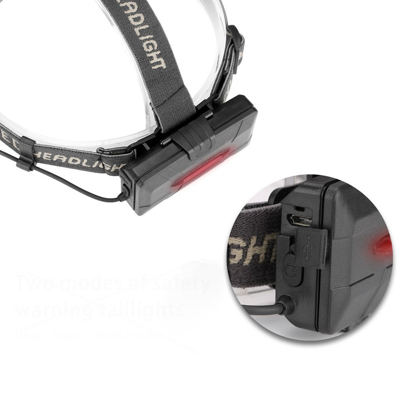 Xmund XD-HL4 T6+Q5 2000LM LED Waterproof Headlamp 18650 Battery USB Interface COB Flashlight Bike Cycling