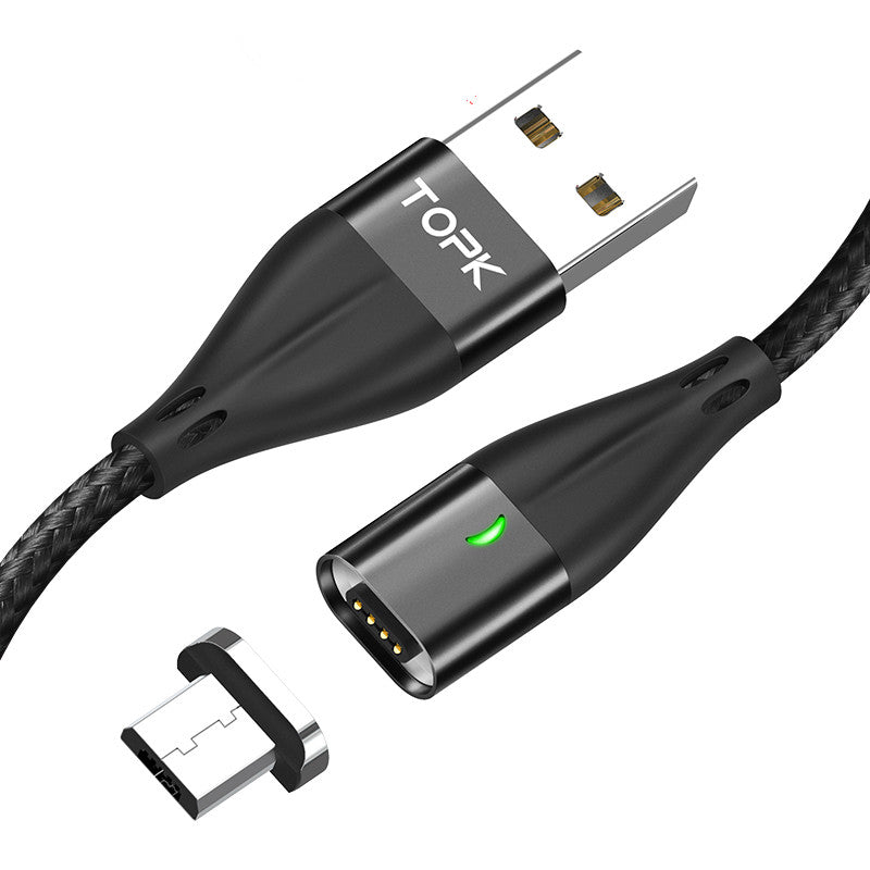 TOPK 1M 2.4A Magnetic Cable Quick Charge 3.0 Fast Charging Micro USB Data Cable for Mobile Phone