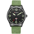 CURREN 8265 Men Sport Watch Military Leather Week Day Display Strap Casual Quartz Wrist Watch
