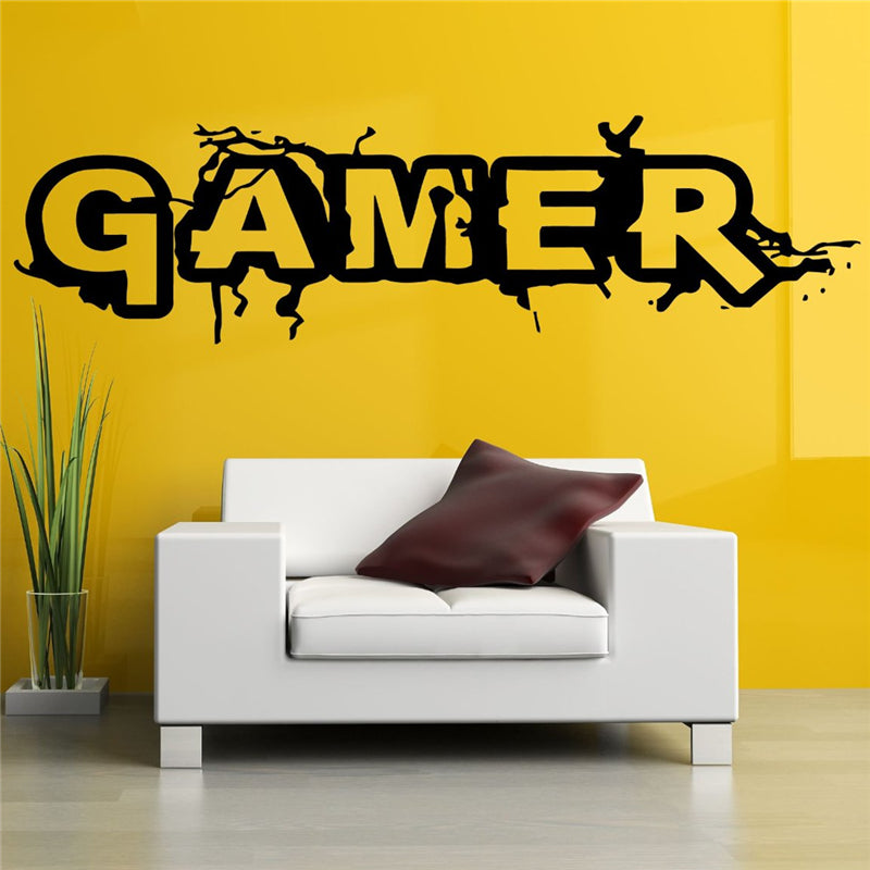 Wall Room Decor Art Vinyl Sticker Mural Decal Gamer Word Game Home Decor Kids Room Wall Stickers