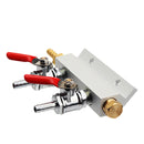 2 Way CO2 Gas Distribution Block Manifold With 7mm Hose Barb Wine Making Tools Draft Beer Dispense