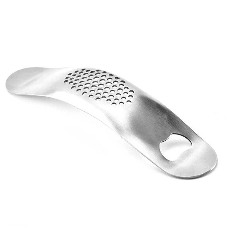 Stainless Steel Garlic Presser Curved Manual Pressure Kitchen Cooking Accessories