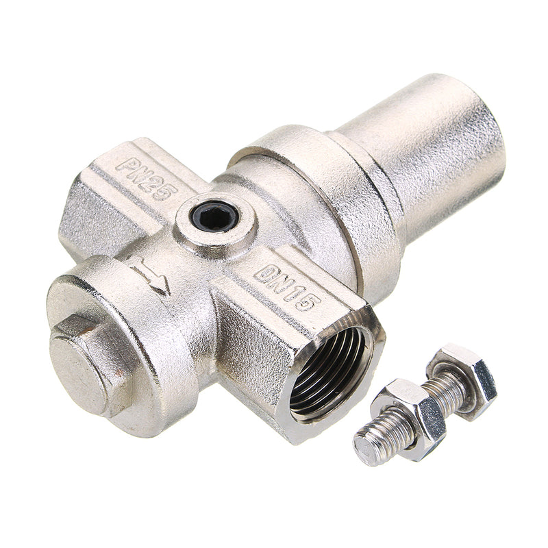 TMOK TK914 1/2" Brass High Precision Water Pressure Reducing Relief Valve Adjustable Nickel Plating DN15 PN25