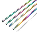 Stainless Steel Drinking Straws Rainbow Multi-colored Straw Reusable Drink Straw with Cleaning Brush