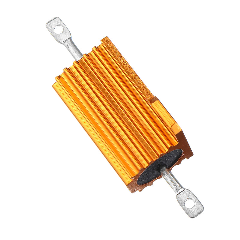 10pcs RX24 25W 1R 1RJ Metal Aluminum Case High Power Resistor Golden Metal Shell Case Heatsink Resistance Resistor
