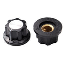 10Pcs Nonslip Potentiometer Rotary Control Knobs 6mm Hole 12mm Top Black Silver Tone Shift Knob
