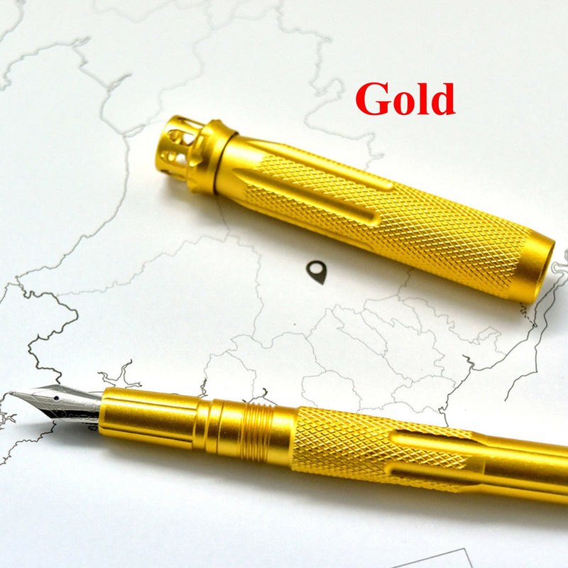 Fuliwen 015 Alumium Fountain Pen M Nib Writing Gift Converter Executive Pen