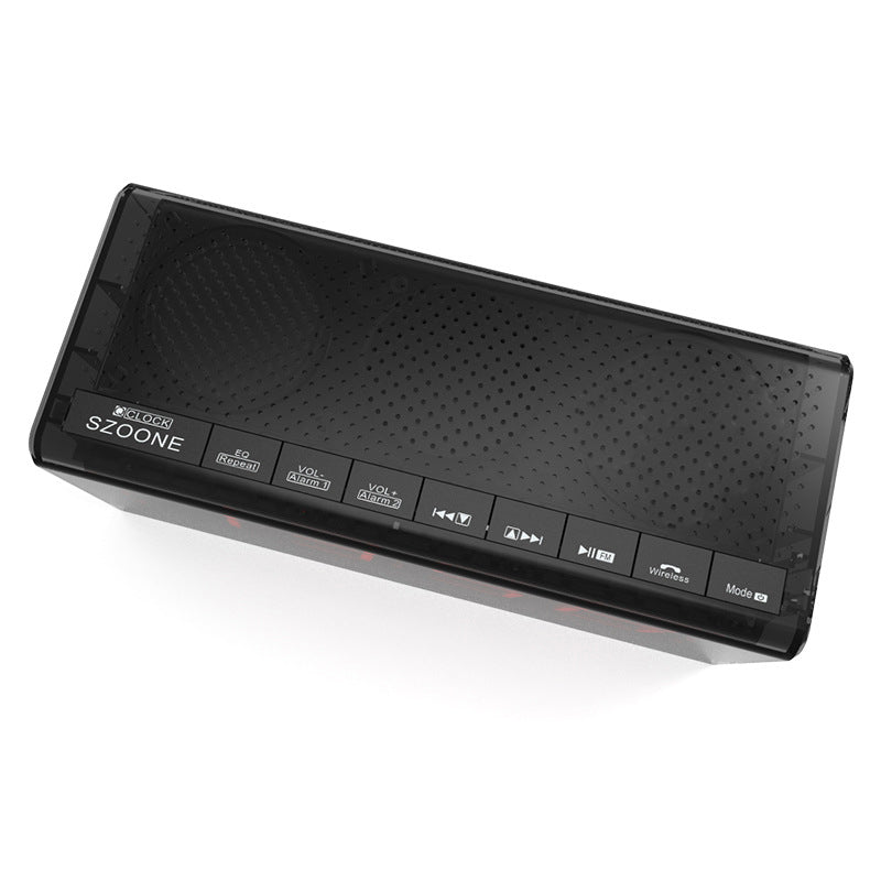 JSY Alarm Clock FM Radio TF Card Wireless bluetooth Speaker with Mic for Xiaomi Samsung S8 iPhone X