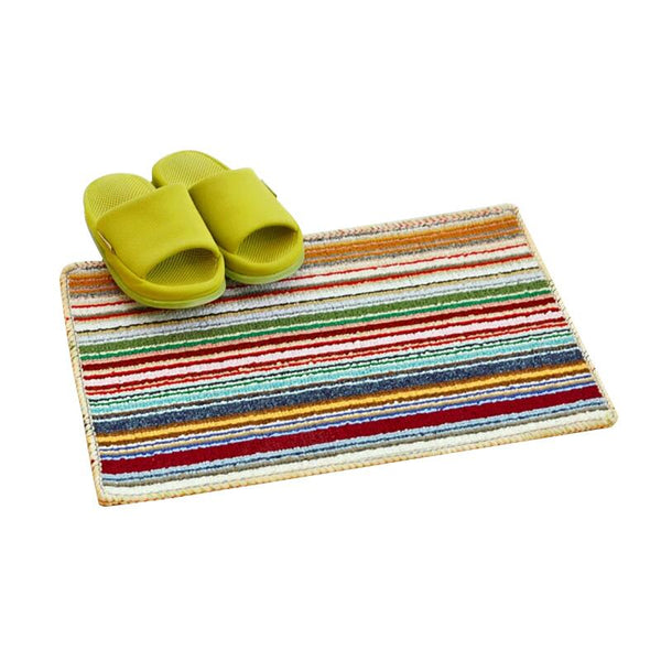 Bright Colored Stripe Carpet Door Mats Anti-slip High Water Absorbing Carpets Rugs Door Floor Mat