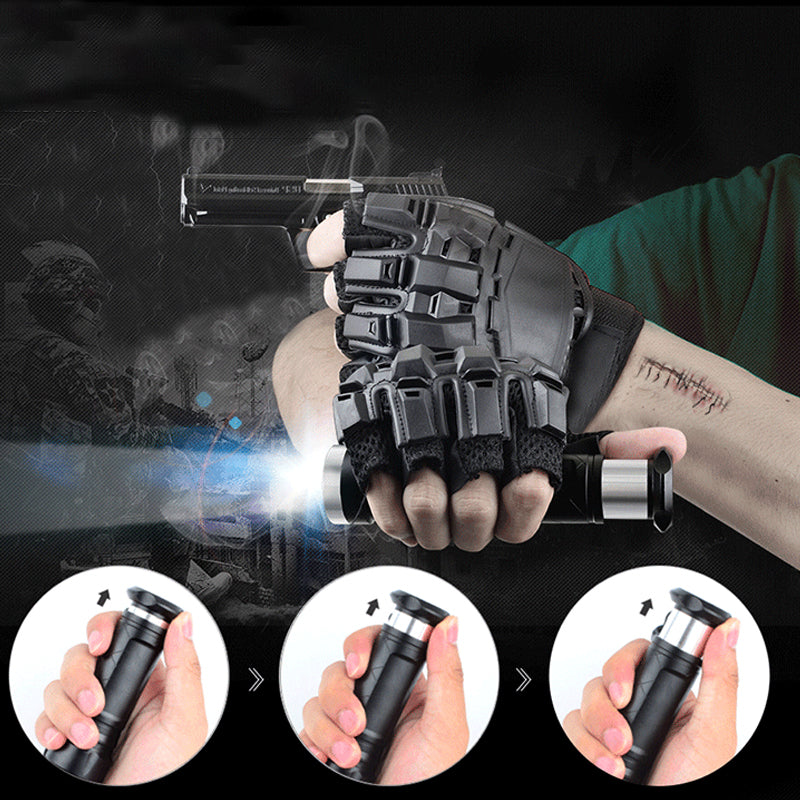 SMILING SHARK T6 Tactical Flashlight 5 Modes IPX6 Waterproof Work Lamp Camping Hunting Portable Zoomable Torch Light 18650