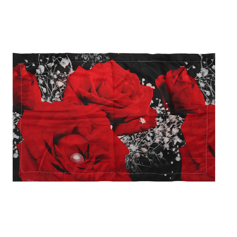 4 PCS 3D Rose Printed Duvet Quilt Cover Pillowcase Bed Sheet Bedding Sets For Queen Size
