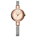 LVPAI K6115 Small Dial Cute Style Women Wrist Watch Mesh Steel Quartz Watches