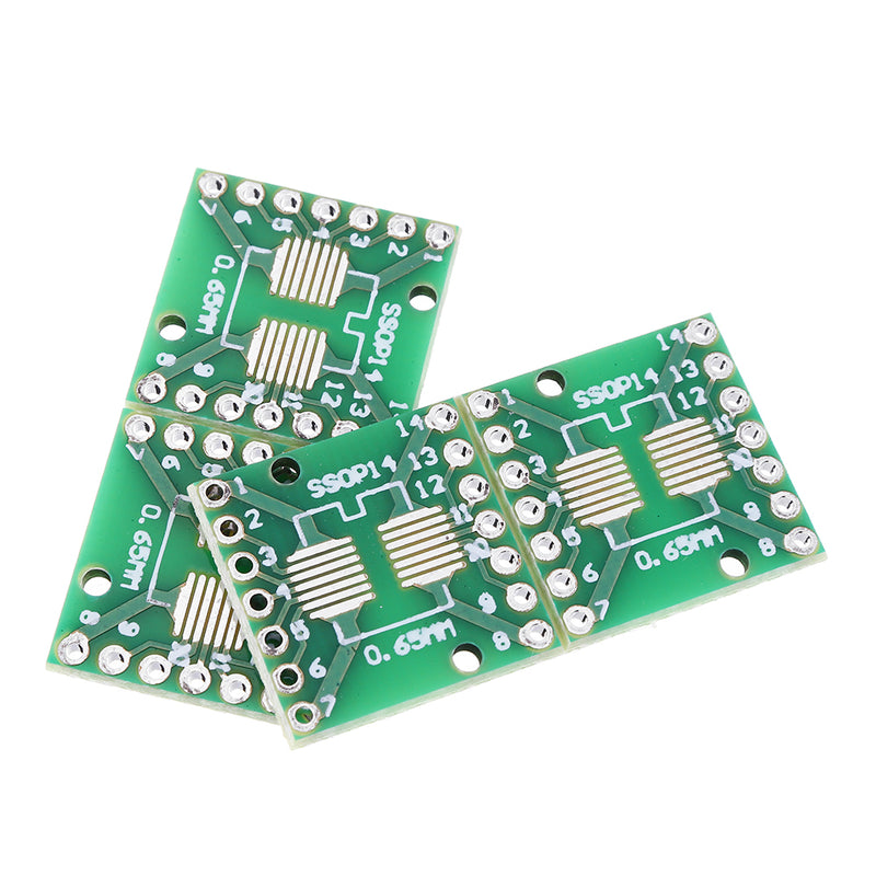 200pcs SOP14 SSOP14 TSSOP14 To DIP14 Pinboard SMD To DIP Adapter 0.65mm/1.27mm To 2.54mm DIP Pin Pitch PCB Board