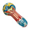 Yellow Patterned Glazed Glass Pipe Spoon Shape T obacco Herb Tube Portable Hand Crafts Pipes