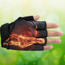 GREEN TEAM MTB Mountain Motocross Cycling Glove Bike Bicycle Sports Antiskid Fire Print Half Finger