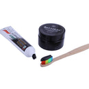 Natural Bamboo Charcoal Toothbrush Toothpaste Kit Rainbow Bamboo Soft Whitening Toothbrush