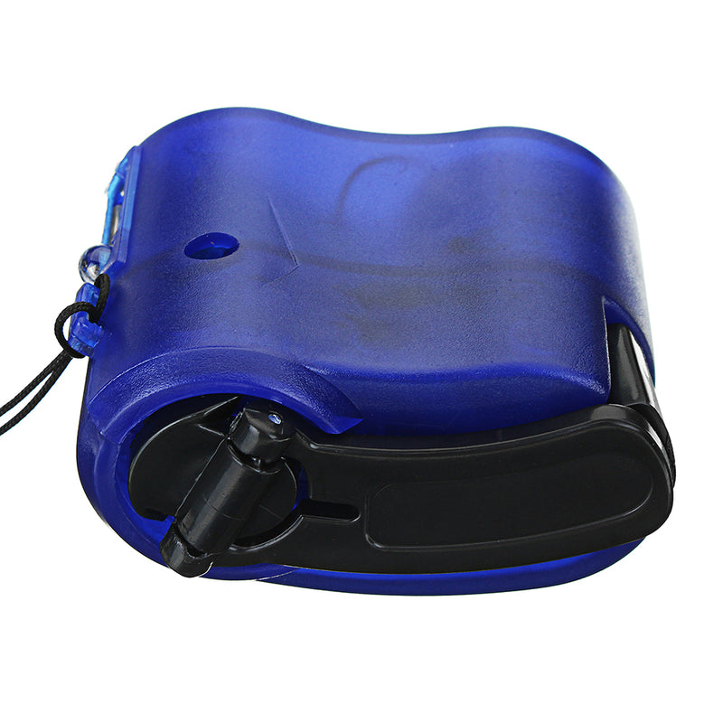 USB Hand Crank Power Generator Emergency Digital Display Phone Charger Manual Shake Charger Blue