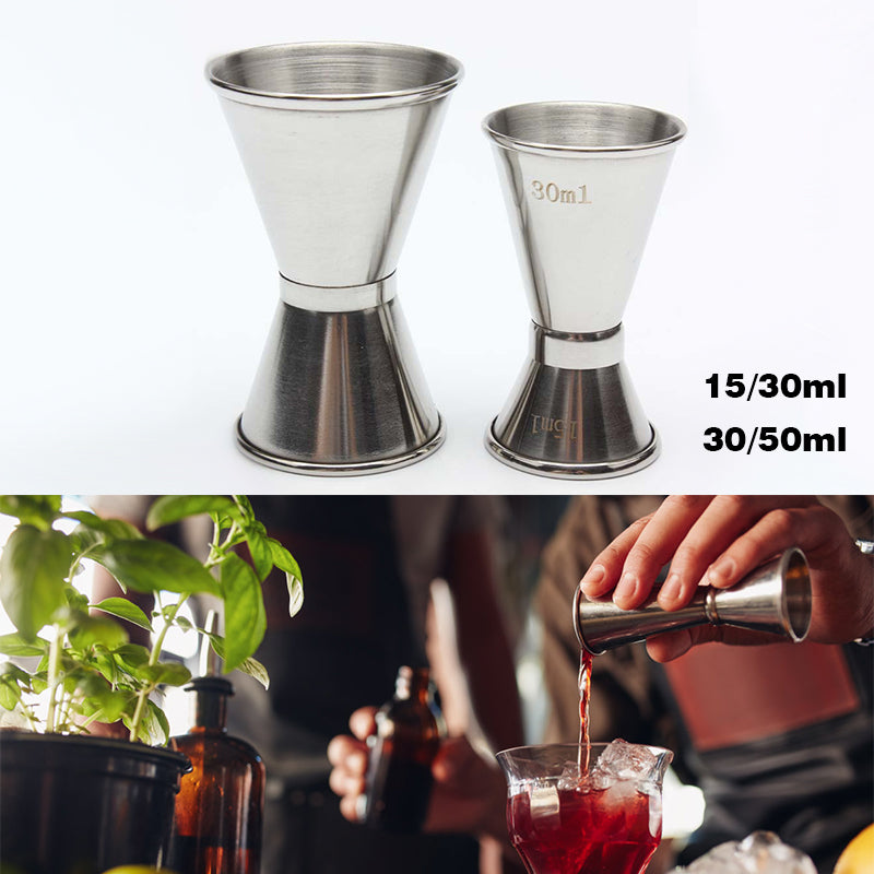 Stainless Steel Double Single Shot Measure Jigger Bar Cocktail Drink Cup Party Mixing Cup