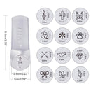 BENECREAT 12 PCS (6mm 1/4") Metal Design Stamps Punch Stamping Tool Electroplated Hard Carbon Steel Tools Stamp/Punch Metal Jewelry Leather Craft Tool