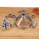 Drillpro 16pcs Drill Guide Hole Vertical Pocket Jig 5/6/7/8/9/10/12mm 90 Degree Drill Hole Punch Locator Kit Woodworking Tools