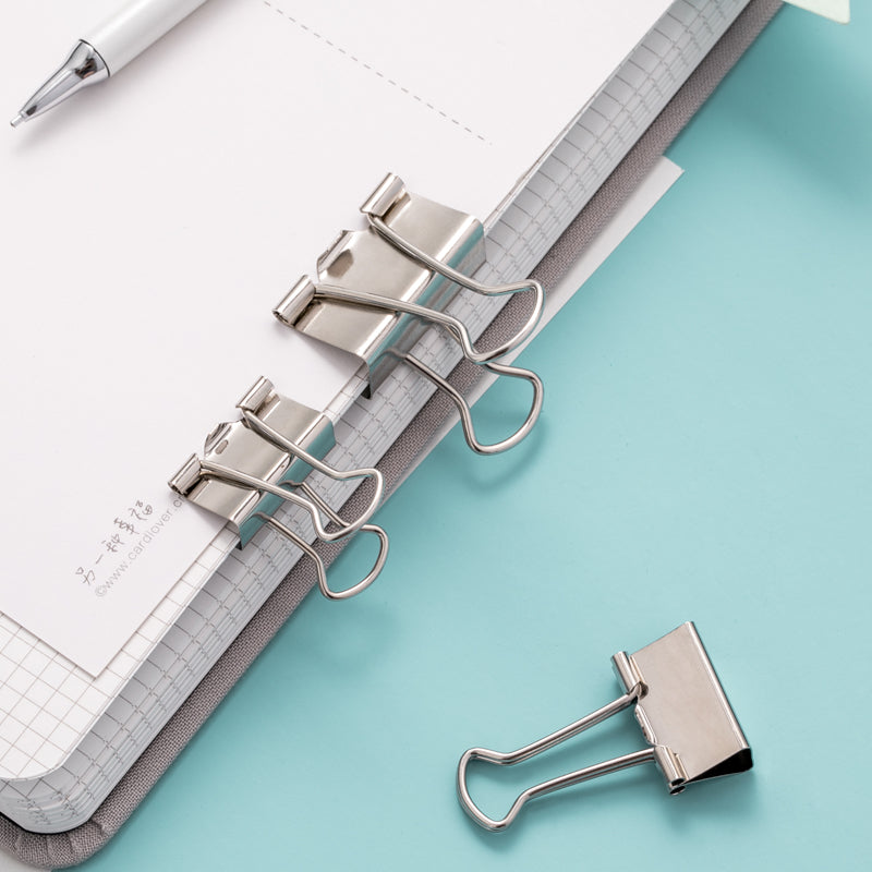 Jordan&Judy YD0018 Metal Binder Clips Long Tail Clips Paper Clips 15Pcs/Box L Size 30Pcs/Box S Size Spring Clips Paper Filing Grip Clamps Office Stationery Binding Supplies