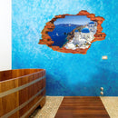 Miico Creative 3D Aegean Sea Broken Wall Removable Home Room Decorative Wall Door Decor Sticker