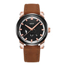 OUBAOER OB2020 Calendar Quartz Watches Luminous Display Leather Strap Men Wrist Watch