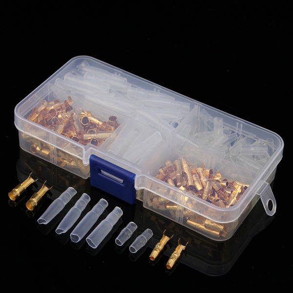Excellway TC02 120Pcs Brass Bullet 3.5mm Terminal Male and Female Connector
