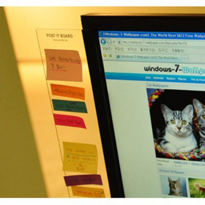 Creative Transparent Display Message Board Office Message Board Notepad for Sticky Note Memorandum