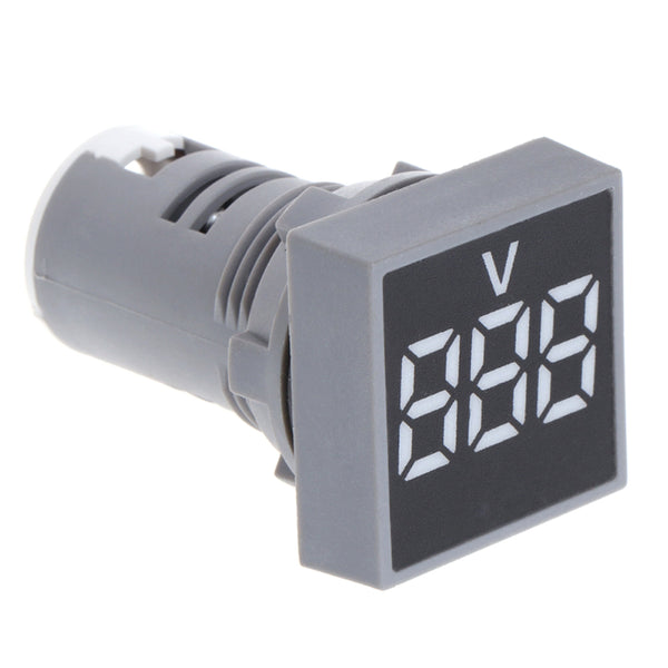 5pcs White 22MM AC 12-500V Voltmeter Square Panel LED Digital Voltage Meter Indicator Light