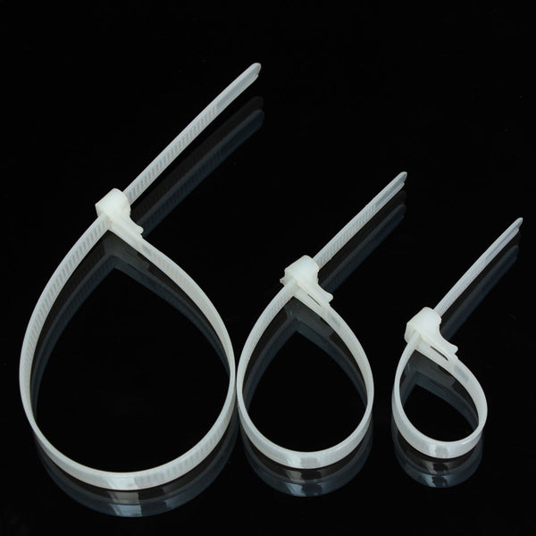 Suleve ZT06 100pcs Releasable Nylon Cable Core Wire Zip Ties Strap Strips 150/200/300mm Length