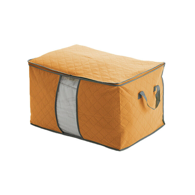 Large Foldable Non-woven Clothes Quilt Blanket Zipper Storage Bag Organizer Box