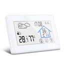 Wireless Weather Station Indoor Outdoor Thermometer Digital Hygrometer Temperature and Humidity Monitor Timer Date Backlight w/ Wireless Sensor