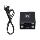 8 USB Port QC 3.0 Charger Dock Stand Station for Multiple Devices with for Phone Wireless Fast Charging