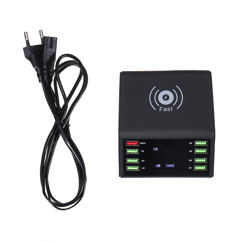 8 USB Port QC 3.0 Charger Dock Stand Station for Multiple Devices with for Phone Wireless Fast Charging