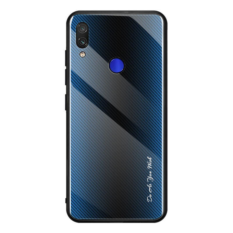 Bakeey Gradient Striped Shockproof Tempered Glass&Soft TPU Protective Case For Xiaomi Redmi Note 7 / Redmi Note 7 Pro