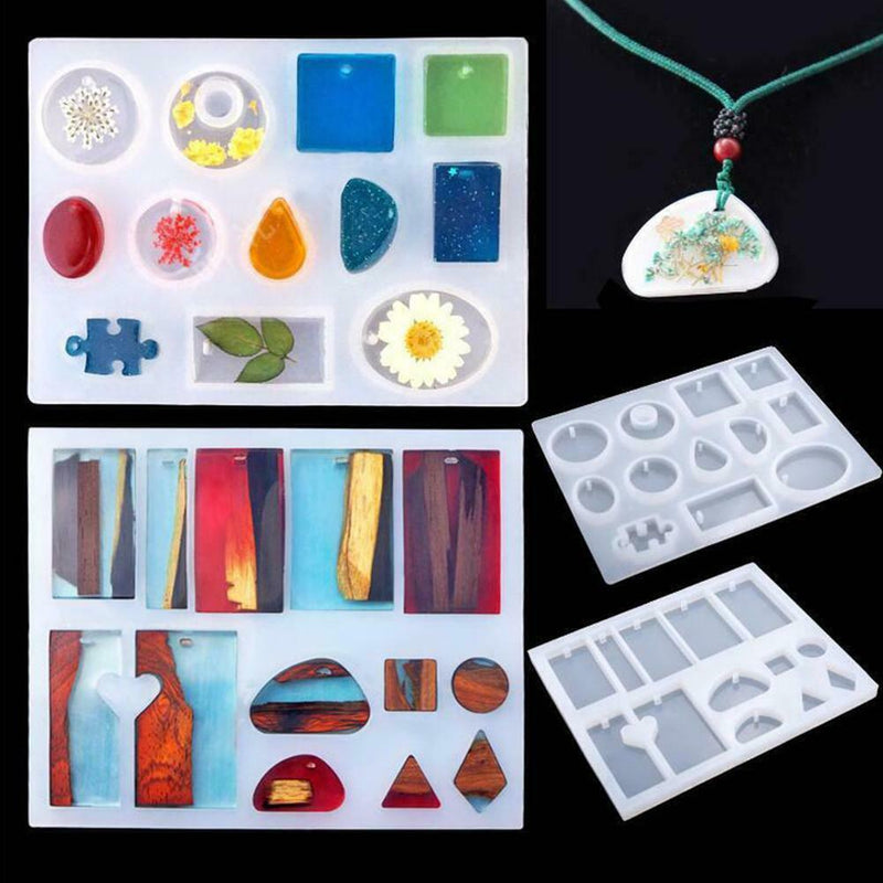 83pcs DIY Silicone Casting Molds Tools Jewelry Pendant Resin Mould Set with Bag