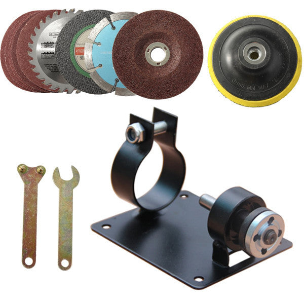 13pcs Drill Cutting Seat Stand with Spanner and Grinding Wheel for Angle Grinder
