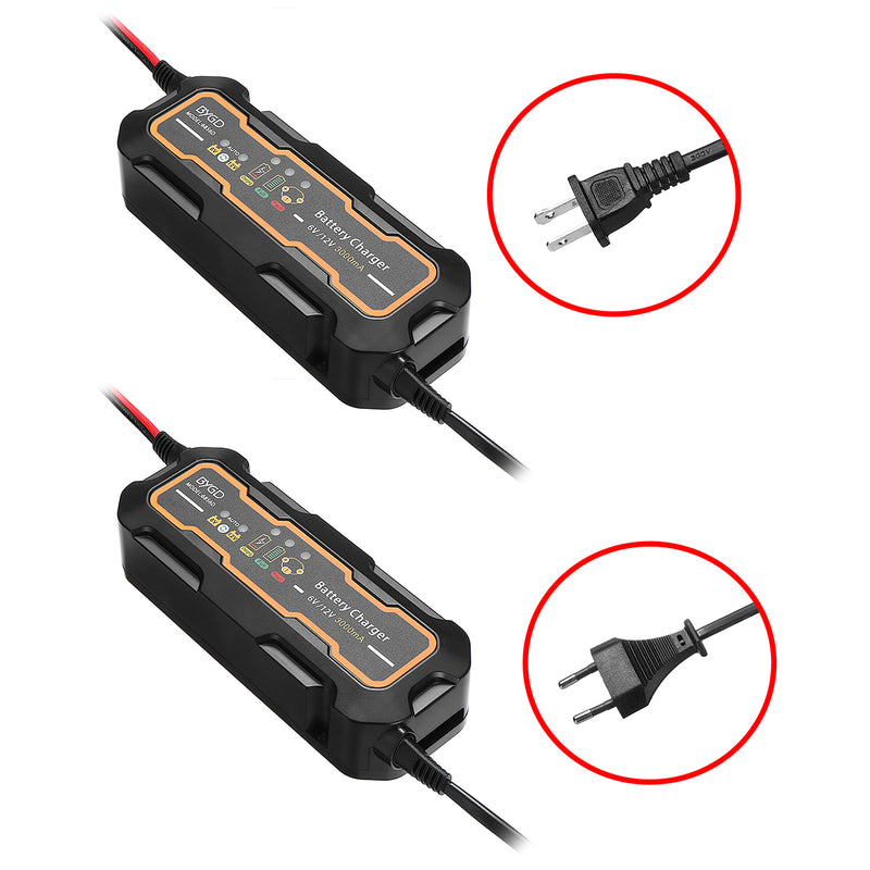 6V/12V 3000mA Maintainer Battery Lead Acid Charger Automobile Motorcycle Car