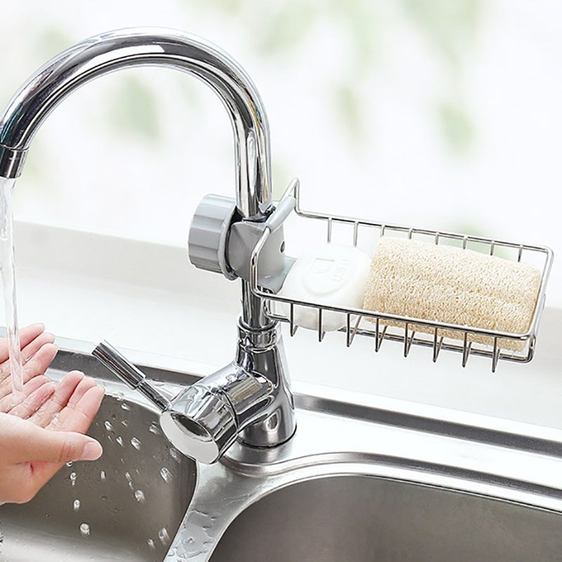 Stainless Steel Sink Tap Faucet Storage Holder Rack Bathroom Kitchen Shelf