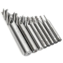Drillpro 8pcs 2-12mm 4 Flute End Mill Cutter HSS Straight Shank Milling Cutter CNC Tool