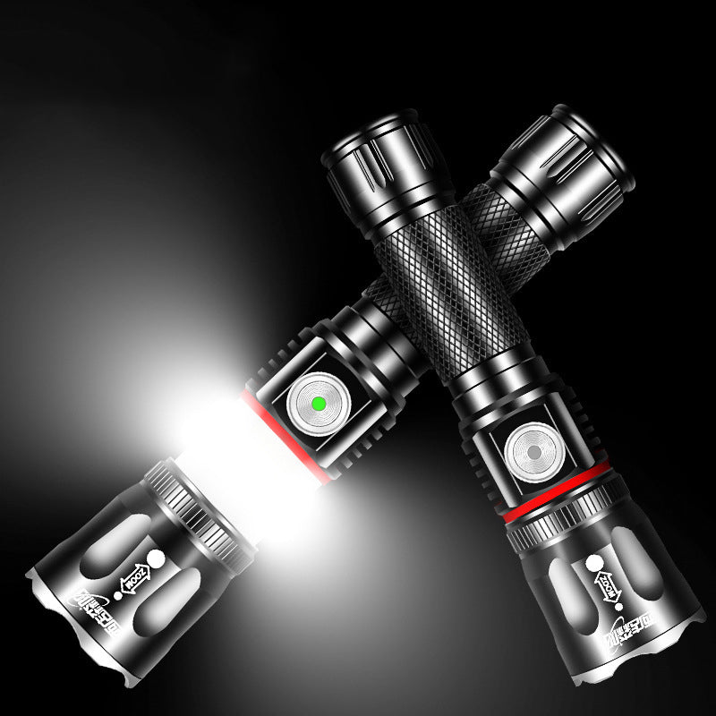 XANES T6 200W Flashlight 4 Modes USB Rechargeable Zoomable Life Waterproof COB Work Lamp Camping Hunting
