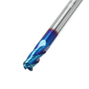Drillpro 5pcs 2-8mm HRC65 Blue NACO Coated Round Nose Milling Cutter 4 Flutes End Mill CNC Tool