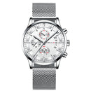 CRRJU 2261 Mesh Steel Strap Men Fashion Dial Simple Style Luminous Display Quartz Watch