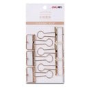 6Pcs Deli 9415 Rose Gold Binder Clip for Office School Paper Organizer Stationery Metal Clips